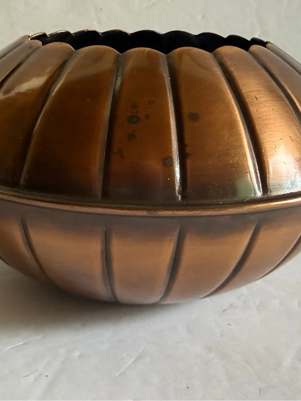 Restoration Hardware Copper Vintage Retired Jack-O-Lantern Pumpkin Bowl,